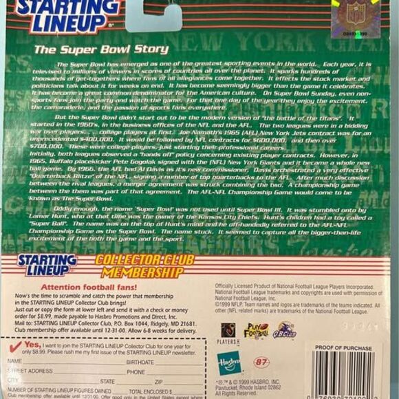 1999 Colts Peyton Manning , Starting lineup 5” figure and card New old stock - Picture 2 of 2